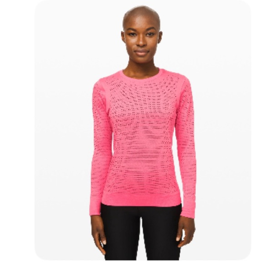 Super trendy pink Lulu Breeze By Long Sleeve Shirt 
Size 10